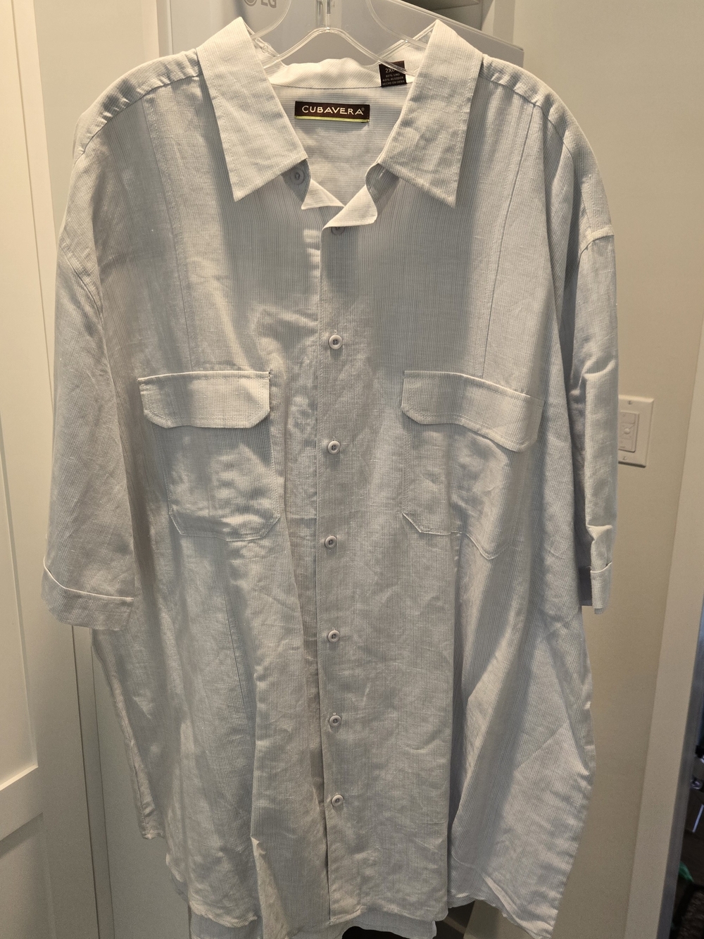 Cubavera Pale Blue Short Sleeve Button-Down Shirt